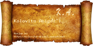 Kolovits Abigél névjegykártya